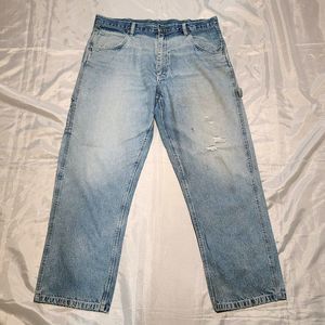 Liberty Vintage Blue Jeans Distressed‎ Light Wash Quality Durable Size 38x32